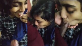 Bhojpuri sex video Cute mallu girl gives blowjob to her boyfriend